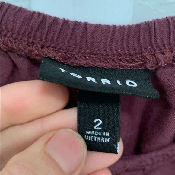 Torrid Peplum Challis Sweetheart Red Long Sleeve Blouse Size 2X - Picture 5 of 9